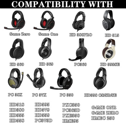 YunYiYi HD518 jahutava geeliga kõrvapadjad, mis ühilduvad Sennheiser Game Zero/HD518/HD599/HD598/HD595/HD569/HD560S/G4ME Zero kõrvaklappidega, kõrvapadjad PC37X/PC38X/PC350/PC360/HD380/HD380-Pro kõrvaklappidele