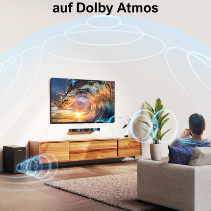 ULTIMEA Dolby Atmose ja BassMX-iga teleritele mõeldud heliriba, 3D ruumilise heli süsteem teleri kõlaritele ja kodukinole, subwooferiga heliriba, 5.3 Bluetooth-arvuti heliribad, tippvõimsus 190 W, Nova S50