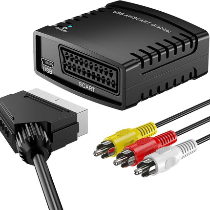 VIXLW Video Grabber videokaart, video digitaalmuundur, VHS digitaalmuundur, teleri Hi8 VHS-i DVD-le edastamise kaart, RCA USB-videomuundur koos AV-SCART adapteri ja RCA-kaabliga