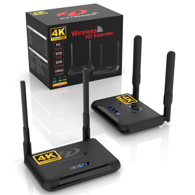 Wireless HDMI Transmitter and Receiver 4K, Binken 820FT/250m Wireless HDMI Extender Kit, 4K@30Hz HD HDMI without Cable, Streaming Media Video/Audio from Laptop, Camera, PS5, PC to Monitor, Projector, HDTV