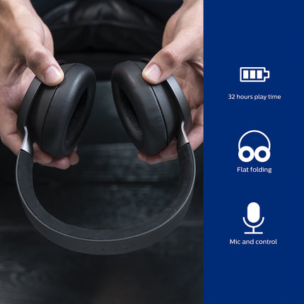 Philips L3/00 Audio Fidelio juhtmevabad aktiivse mürasummutusega Bluetooth-kõrvaklapid, täiskasvanutele mõeldud kõrvaklapid kahe mikrofoniga, 38 tundi mänguaega, mustad, üks suurus