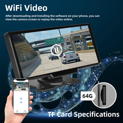 Hodozzy autoraadio kaasaskantav CarPlay juhtmevaba Android Auto armatuurlauaga esikaameraga 9,3-tolline puutetundlik ekraan CarPlay ekraan auto Bluetooth digitaalne meedia vastuvõtja satelliitnavigatsioon videosalvestus tahavaatekaamera