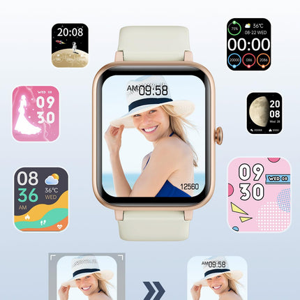 GRV Smartwatch for women men with phone function, fitness watch with heart rate monitor SpO2 sleep monitor pedometer IP68 waterproof, multi-sport modes smart watch fitness tracker for iOS Android mobile phone