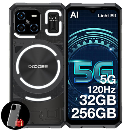 DOOGEE Blade GT Outdoor Smartphone Without Contract 5G with LED Light Effect 32GB+256GB, Dimensity 7050, Ultra-thin Outdoor Smartphone 6.72” FHD+ 120Hz, 48MP+20MP AI Camera Fingerprint/Face ID/Dual SIM/NFC