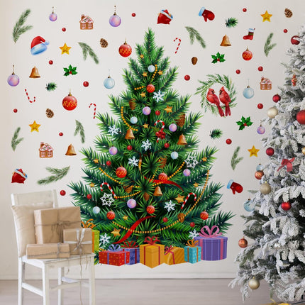 140 x 105 cm suured jõulupuu seinakleebised isetehtud akvarellkleebised eemaldatavad jõulupuu seinakleebised vannituppa, magamistuppa, elutuppa, kontorisse kodukaunistamise kleebised