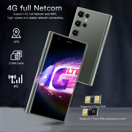Hipipooo mininutitelefon, 3-tolline Android 9.0, kahe SIM-kaardiga minitelefon, 1950 mAh aku, 3 MP + 5 MP kaamera, Face ID, 2 GB + 16 GB (4G-roheline)