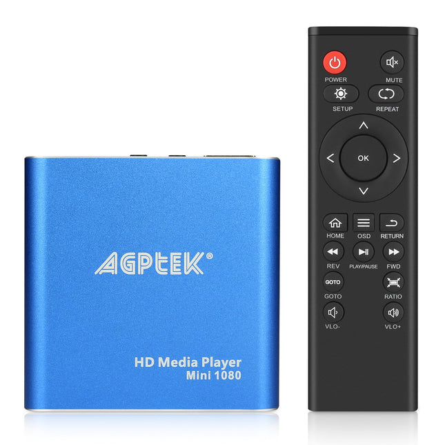 MYPIN Mini 1080P Full HD digitaalne meediapleier kaugjuhtimispuldiga
