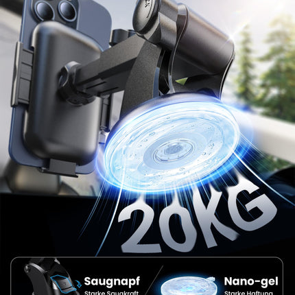 andobil autotelefoni hoidik [2025. aasta uusim iminapp] 3-ühes iminapp ja õhutusava hoidik Universaalne autokinnituse lisatarvikud iPhone 16 Pro Max 15/14/13/12/11 Samsung Galaxy S24 Ultra/S23/S22 jne jaoks.