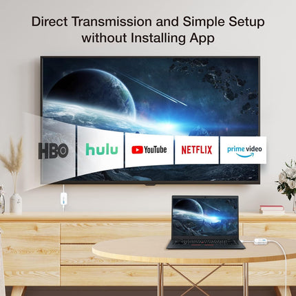 EZCast traadita HDMI saatja ja vastuvõtja komplekt, kaks saatjat (C-tüüp ja HDMI), väga madal latentsusaeg, ühenda ja mängi sülearvuti/lauaarvuti ja teleri/projektori vahel