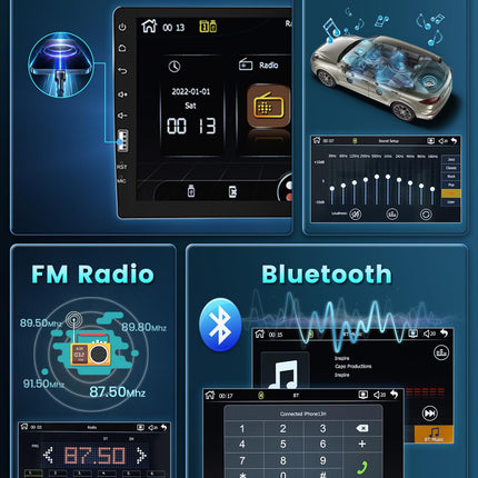 Ohraido CarPlay 1 DIN autoraadio 9-tollise puutetundliku ekraaniga, 1 DIN autoraadio Android Auto raadioga, FM AM USB SWC Mirror Link autoraadio tahavaatekaamera ja mikrofoniga