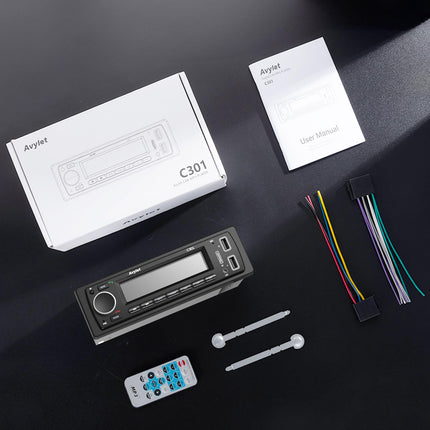 Autoraadio Bluetooth 5.0, Avyleti autoraadio Bluetooth käed-vabad süsteemiga, 7 värvi FM-autoraadio 1 DIN koos 2 USB/AUX/mälukaardi/MP3-mängijaga
