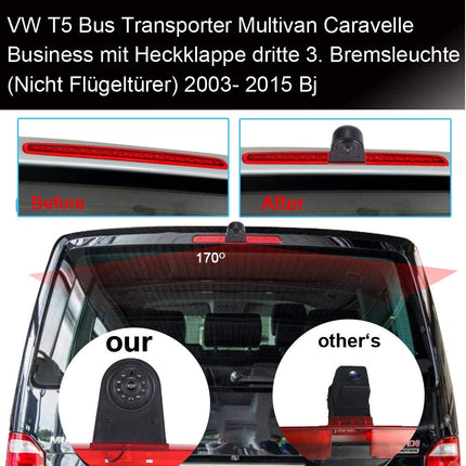 Waterproof parking camera parking aid color camera brake light camera brake light reversing camera + 4.3" TFT LCD monitor replacement for T5 Bus Transporter Caravelle 2003-2015 Bj.