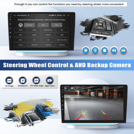 2G+64G CAMECHO Android 13 autoraadio ja navigatsiooniga Mazda 5 2007 2008 2009 2010 koos CarPlay Android Autoga, 9-tolline puutetundlik ekraan 2Din GPS-i, WiFi navigatsiooni, Bluetooth FM/RDS raadio, SWC tahavaatekaamera ja mikrofon