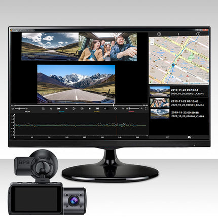 VANTRUE uuendatud N4 autokaamera iminapaga kinnitus USB-C pordi ja GPS-detektoriga (kiirus, asukoht, marsruut), kehtib Windowsi ja Maci jaoks