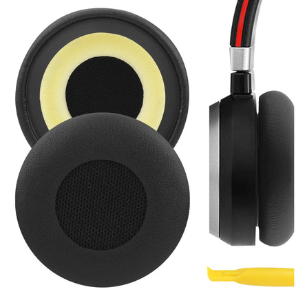 Geekria QuickFit proteiinist nahast vahetuskõrvapadjad Jabra Evolve 65 MS, 65 UC, 65, Evolve 40 UC/MS, 40, Evolve 30 II UC, 20 SE UC kõrvaklappidele, kõrvapadjad, peakomplekt, kõrvaklapid (must)