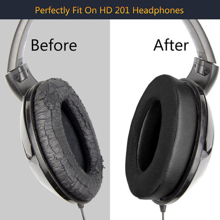 SOULWIT Cooling Gel Ear Pads for Sennheiser HD201/HD201S/HD206/HD200 Pro/HD180/HD418/HD419/HD421/HD428/HD429/HD438/HD439/HD448/HD449/HD451/HD461/HD471 Headphones, Cushions with Noise Isolating Foam
