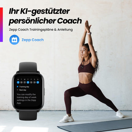 Amazfit Active 42 mm nutikell, häälassistent kõnestsünkroniseerimiseks; kuni 14-päevane aku tööiga, GPS, marsruudi navigeerimine, Bluetooth-kõned, ühildub iOS-i ja Androidiga, tervise- ja vormisolekuhaldus