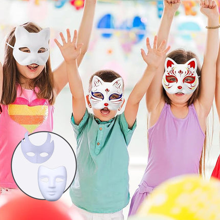 12-osaline isetehtud valge pabermask, maskiballi peomask, värvitavad pabermaskid, valged ja värvimata, isiksuse, loomingulise disaini, karnevali, rollimängu ja cosplay jaoks