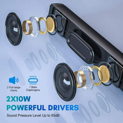 Yangers juhtmevaba Bluetooth 5.0 heliriba kõlar telerile koos puldiga, tõeliselt juhtmevaba 20W USB laetav, sisseehitatud mikrofon kodukino, heli, arvuti, teleri, telefoni, sülearvuti jaoks