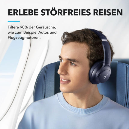 Soundcore by Anker Q20i juhtmevabad Bluetooth-kõrvaklapid hübriidse aktiivse mürasummutusega, 40-tunnine mänguaeg ANC-režiimis, kõrglahutusega heli, sügav bass, kohandamine rakenduse kaudu (sinine)