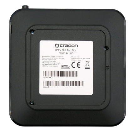 OCTAGON SX988 4K UHD H.265 HEVC interneti nutiteleri digiboks - mitme käivitusega vastuvõtja ja satelliit-IP-TV, DLNA, YouTube, veebiraadio (SX988 koos 300 WLAN-iga)