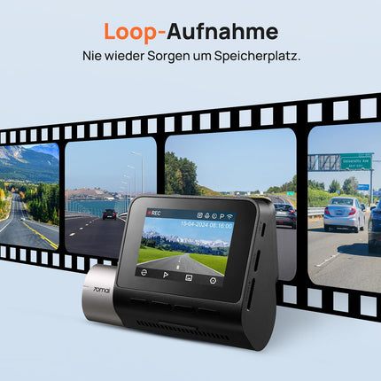 70mai Dashcam Car Front Rear A510, 2.7K 1944P+1080P Dash Cam STARVIS 2 Dual HDR Night Vision, Car Cameras with Parking Monitoring, GPS, G-Sensor, ADAS, Loop Recording, App Control, 64GB SD Card
