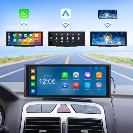 Eonon 10,26-tolline IPS-i reguleeritav traadita Carplay Android Auto autoraadio reguleeritava ekraaniga 4K esikaamera 1080P tagakaamera silmussalvestus AUX-väljund Bluetooth 64G SD-kaart P4