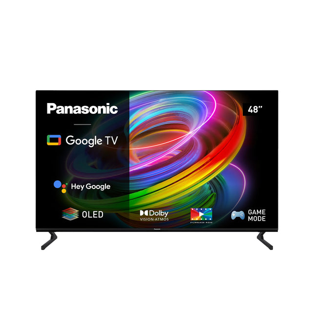 Panasonic TX-48MZ700E, 48-tolline 4K Ultra HD OLED nutikas 2023. aasta teler, lai dünaamiline ulatus (HDR), Dolby Atmos ja Vision, Android, Google Assistant, Chromecast, 60 cm pikkune alus, pult, must