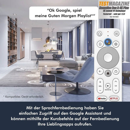 Nonic [Testi VÄGA HEA *] Homatics Box R 4K Plus Android TV Box + DVB-S2X tuuner - nutiteleri vastuvõtja, Google'i sertifitseeritud, Dolby Atmos, Netflix 4K, Prime Video 4K, Disney+ 4K, kahekordne WiFi 6 HDMI-kaabel