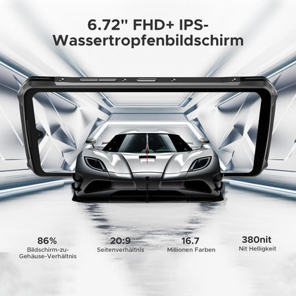 DOOGEE S119 Outdoor Handy Ohne Vertrag 10200mAh/33W Outdoor Smartphone 512GB+24GB/2TB, 1.32" Rückdisplay 6.72” FHD+ 120Hz Baustellenhandy, 100MP+16MP, IP68/ Fingerabdruck/ 3 Card Slot/NFC/Face ID