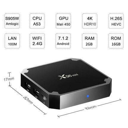 Android 10.0 teleriboks, Android Box 2 GB muutmälu ja 8 GB ROM-iga Allwinner H313 neljatuumaline 64-bitine ARM Corter-A53 protsessor 4K eraldusvõimega 2,4/5,8 GHz WiFi 100M LAN Enternet 3D HDR nutiteleriboks