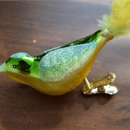 Dekohelden24 Bird Fantasy Set with Clip, Lilac - Christmas Tree Decoration, Glass, Set of 3, Christmas Decorations