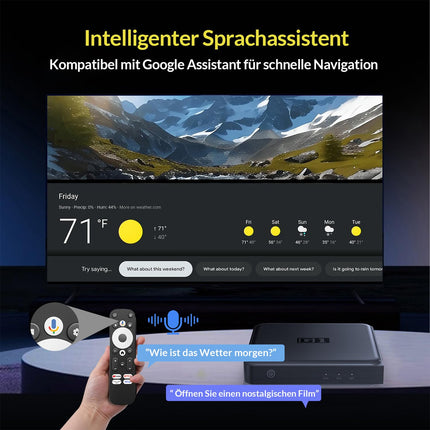 Kinhank Android TV Box G1, 4K AUTO HDR nutiboks Android TV 14, ühildub Google'i | Netflix 4K | Dolby Vision-Digitaal Plusiga, 4 GB RAM 32 GB ROM, WIFI 6, BT 5.0, AV1, Android Box Etherneti häälassistendiga