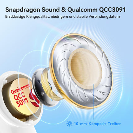 EarFun Air Pro 4 Bluetooth-kõrvaklapid adaptiivse hübriidmüra summutusega, aptX Lossless tehnoloogia, kõrglahutusega heli, LDAC, 6 mikrofoni, cVc 8.0 tehisintellektiga kõned, 52-tunnine aku tööiga, Multipoint, Bluetooth 5.4 ja kõrvasisese tuvastus.