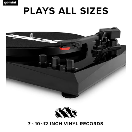 Gemini TT-900BB - Black | Turntable with Sound System - Bluetooth - Complete System
