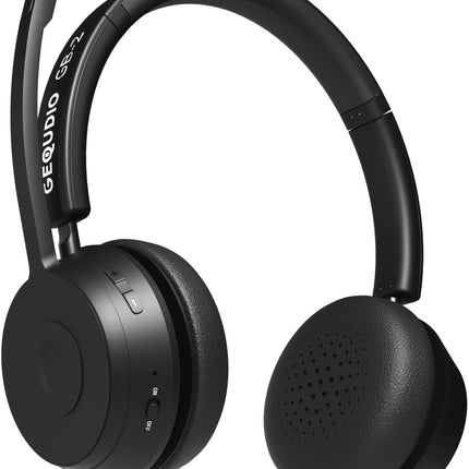 GEQUDIO GB-2 Bluetooth-peakomplekt mikrofoniga | Juhtmevabad kõrvaklapid | Passiivne mürasummutus | Ühenda 2 seadet samaaegselt (mobiiltelefon, arvuti, sülearvuti) | Juhtmevabad peakomplektid | 500 tundi ooterežiimis (ilma USB-adapterita)