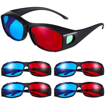 Hemobllo Red Blue 3D Glasses - 5 Pack Anaglyph 3D Glasses Universal 3D Viewing Glasses 3D Movies Glasses Red and Blue 3D Glasses 3 Glasses for Home Cinema Theater TV Game