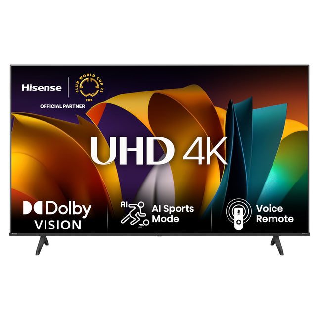 Hisense 43E6NT 108 cm (43 tolli) televiisor, 4K UHD nutiteler, Precision Color, HDR, Dolby Vision, 60 Hz, kolmekordne tuuner DVB-C/S/S2/T/T2, WiFi, HDMI 2.1, Bluetooth, sisseehitatud Alexa, must, [2024]