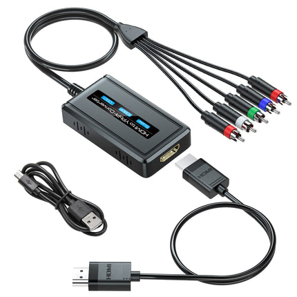 PARUIEN 1080P HDMI to Component Converter with Scaling Function, HDMI to RGB YPbPr Scaler Adapter, HDMI to Component YPbPr + R/L Audio Converter, HDMI to Component Adapter