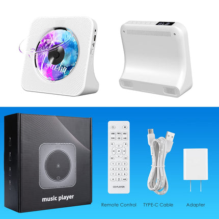 Kaasaskantav CD-mängija Bluetoothiga, Gueray lauaarvuti CD-mängija koduseks CD-mängijaks, sisseehitatud kahe HiFi kõlariga, AUX kõrvaklappide pesaga, FM-raadio, Boombox puldiga, USB-pordiga