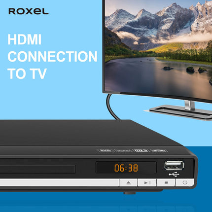 Roxel RDP-S500 DVD-mängija HDMI-kaabliga telerile, mitme regiooni DVD-mängija USB-pordi ja kaugjuhtimispuldiga, CD-mängija FULL HD HDMI ja RCA-pordiga