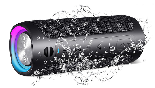 AUKTECH kaasaskantav Bluetooth-kõlar 30W, IPX7 veekindel, 24h aku, LED-tulega muusikakarp, Bluetooth 5.3, käed-vabad funktsioon, ühildub mobiiltelefoni ja arvutiga – ideaalne õues, pidudel, reisil