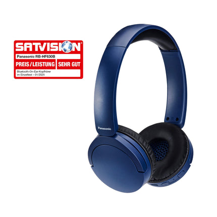 Panasonic HF630B, juhtmevabad tänavakõrvaklapid, kõrvapealsed, sisseehitatud mikrofon, Bluetooth 5.3, mitmepunktiline, pöörlev disain, kuni 72 tundi taasesitust, USB-C, sinine