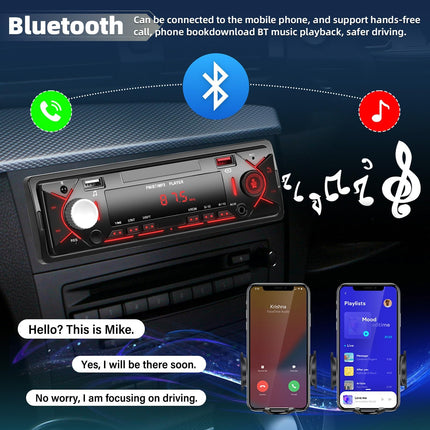 Ühe DIN-iga autoraadio, Bluetooth-vabakäevarustusega FM-raadio, 1 DIN-i LCD-ekraaniga digitaalne auto MP3-mängija, lisaaudio / 2 USB-sisendit, kiirlaadimine ja puldiga