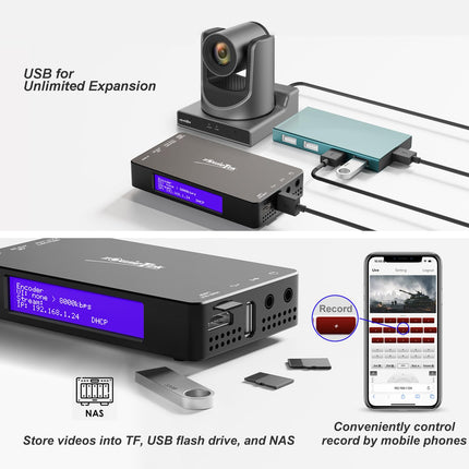 zowietek 4K HDMI videokooder/dekooder, NDI|HX3 muundur/mängija, videosalvestus ja -salvesti, SRT/RTMP(S)/RTSP, otseülekanne YouTube'i ja Facebooki konsoolimängude jaoks, näiteks Xboxi ja PS4/5 jaoks