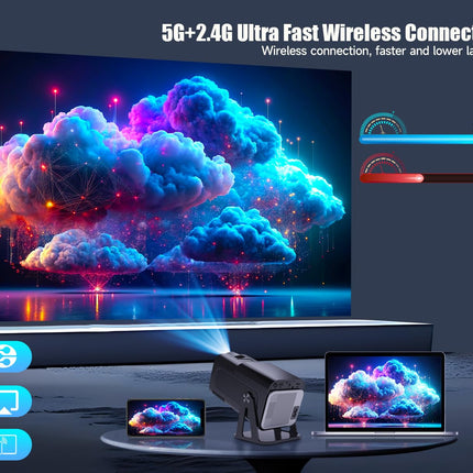 [Netflixi ametlik] Android 13 nutiprojektor erinevate ametlike telerirakendustega, häälassistendiga, 1080P natiivne/optiline eraldusvõime 320ANSI, 12000 luumenit, 5G WiFi, automaatne trapetsikorrektsiooniga projektor kodukino/õue jaoks