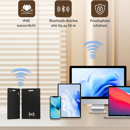 Õhukese rahakoti jälgimiskaardi silt: 2 tk 1,6 mm laetavat Air Smart Trackerit - IP68 veekindel rahakoti leidja, ühildub Apple Find My'ga (ainult iOS) - rahakoti jälgimiskaart kohvrite ja passide jaoks
