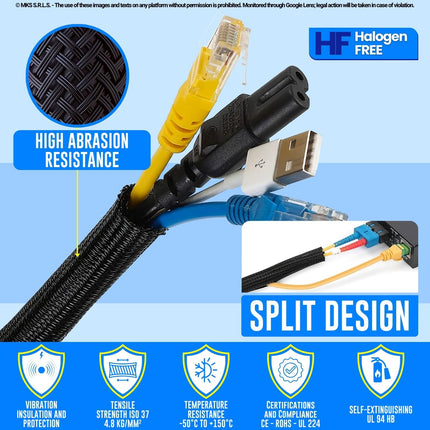 MarketConnect® Ise sulguv kaabliümbris Ø 9 mm, pikkus 8 m • Ideaalne kaabli haldamiseks ja kaitsmiseks • Ideaalne lauale ja telerile • MUST-SININE