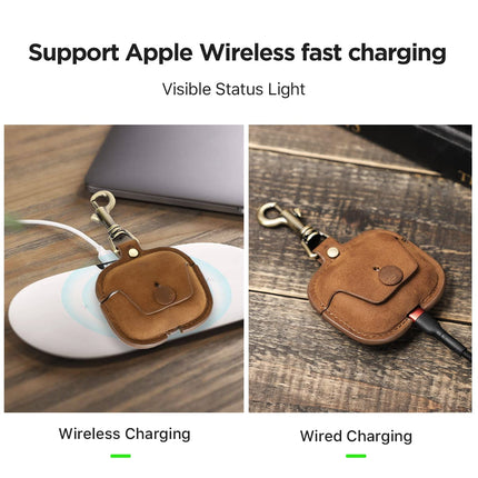 CONTACT'S FAMILY Leather Case for AirPods 3rd Gen, Airpods Pro Case, Airpods Pro Leather Case, Leather Case Compatible with AirPod 3rd Generation (Brown)