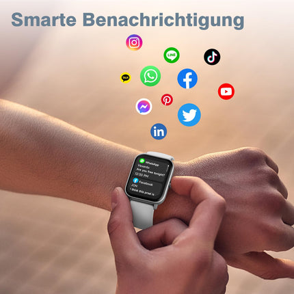 Smart Watch Fitness Tracker Fitness with Heart Rate,SmartWatch IP68 Waterproof Fitness Watch Full Touch Screen with Music Control Function Sleep Monitor Watches for Women Men Children